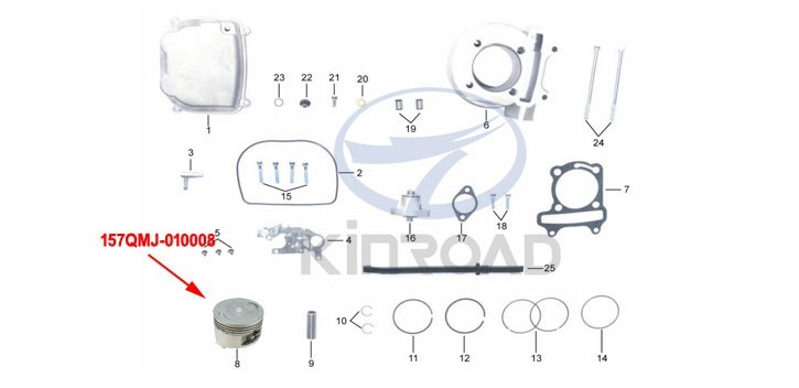 piston kinroad 150 cc