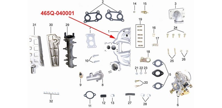 INTAKE PIPE ASSY kinroad 800cc 1100 cc