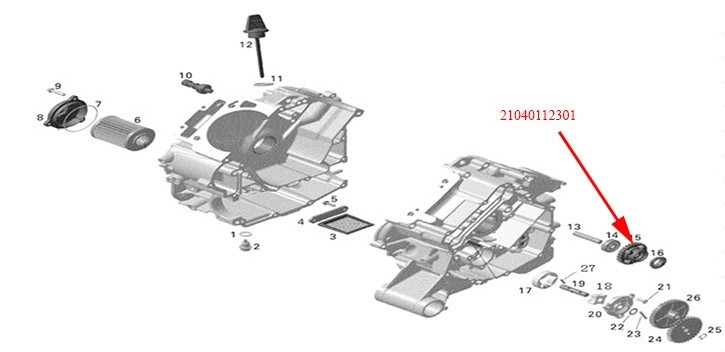 Idle gear Odes 800cc