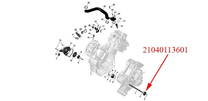 Water pump gear z 20 Odes 1000cc