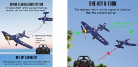 RC Corsair F4U Airplane Xpilot One Key Aerobatic 761-8 RTF